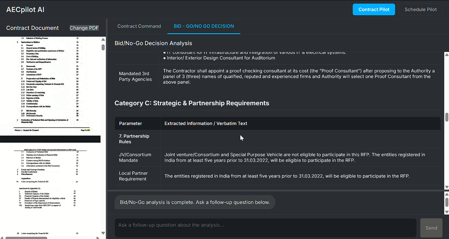 Contract Intelligence & Bid/No-Bid Interface